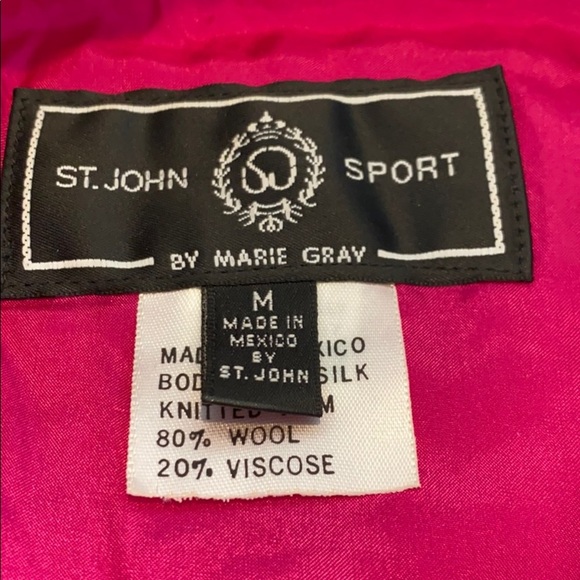 Vintage ST. JOHN multicolor silk bomber jacket M - Picture 7 of 8